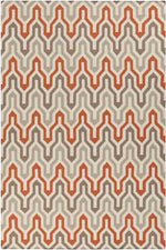 Earle Modern Orange/Taupe Area Rug