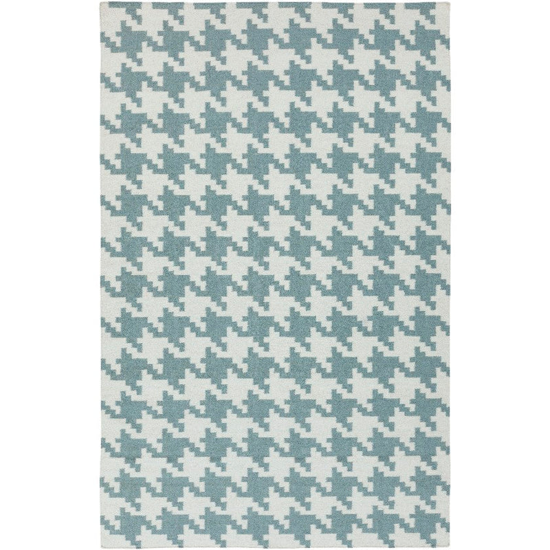 Elkmont Modern Ivory & Blue Area Rug