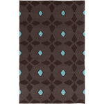 Enigma Modern Espresso/Blue Area Rug