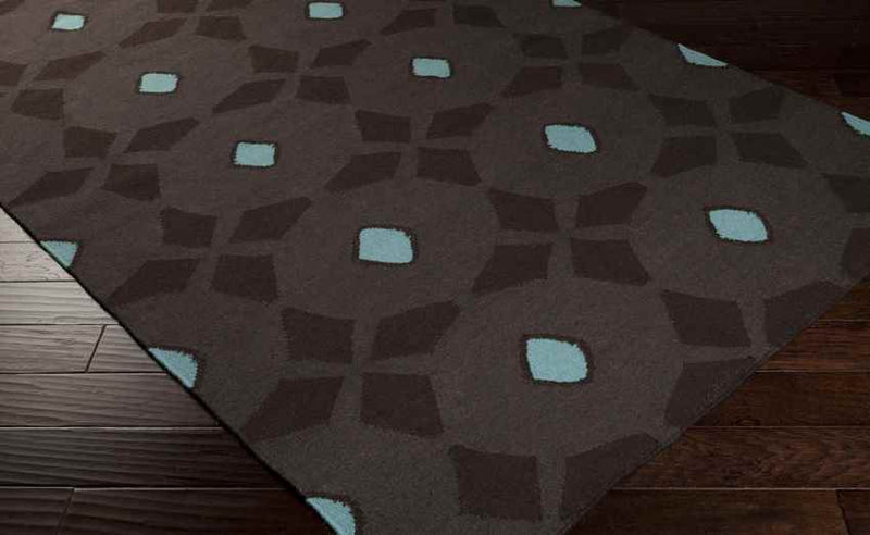 Enigma Modern Espresso/Blue Area Rug