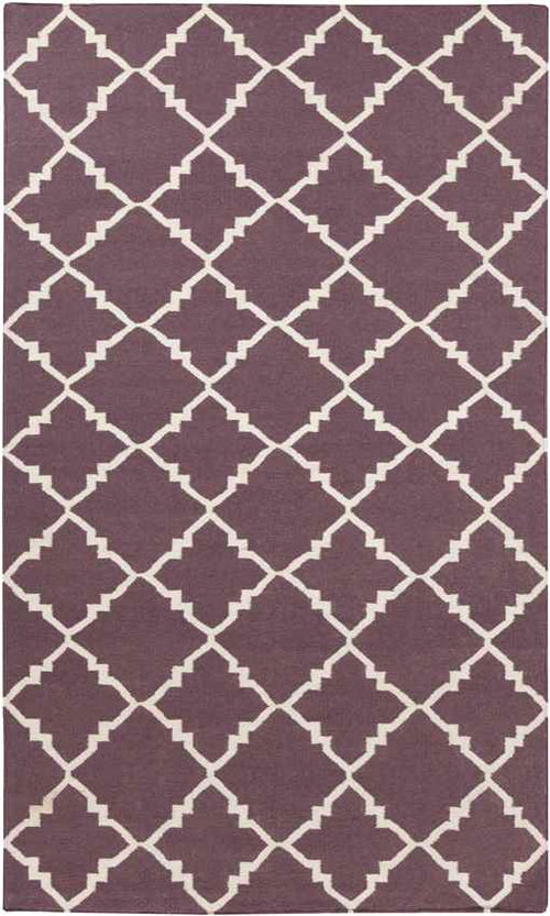 Selwerd Modern Eggplant/White Area Rug