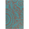 Euharlee Global Turquoise/Mulled Wine Area Rug