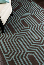 Fairfield Modern Blue/Brown Area Rug