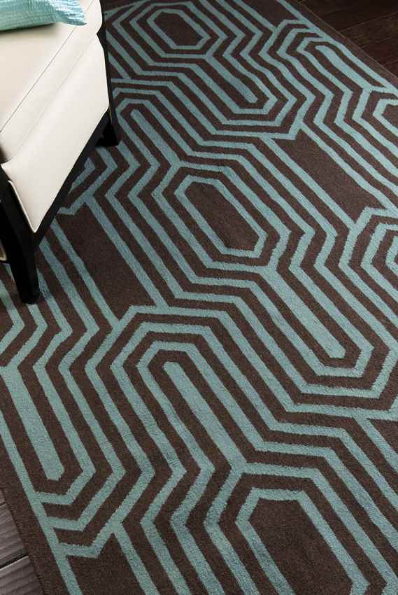 Fairfield Modern Blue/Brown Area Rug
