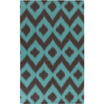 Ninon Global Teal/Black Area Rug