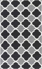 Eureka Modern Jet Black/Gray Area Rug