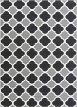 Eureka Modern Jet Black/Gray Area Rug