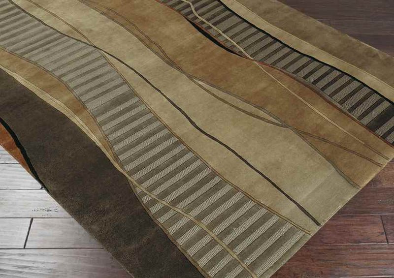 Harrell Modern Brown Area Rug