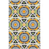 Ignacio Modern Blue/Green/Orange Area Rug