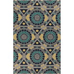 Ignacio Modern Gray/Green/Yellow Area Rug