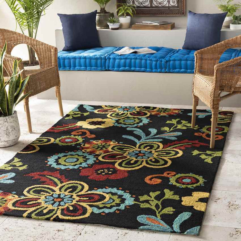 Tallys Cottage Black Area Rug