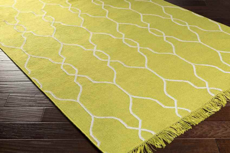 Tange Modern Bright Yellow/White Area Rug