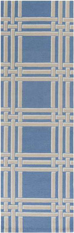 Lakeside Modern Bright Blue/Khaki Area Rug