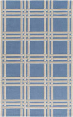 Lakeside Modern Bright Blue/Khaki Area Rug