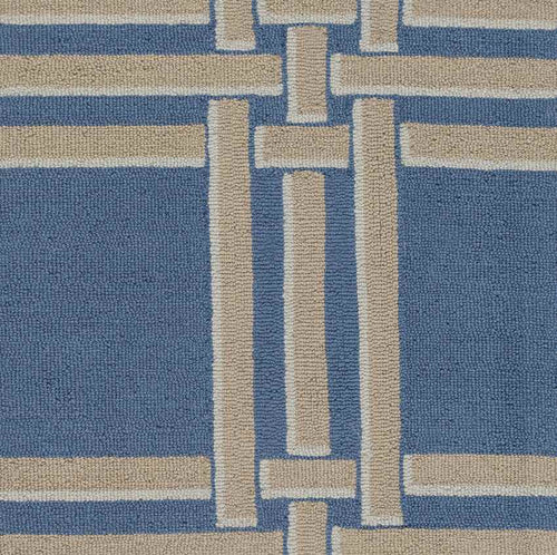 Lakeside Modern Bright Blue/Khaki Area Rug