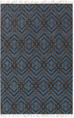 Meeker Modern Cream/Dark Blue Area Rug