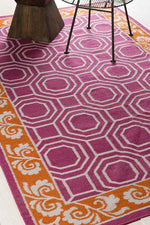 Millry Modern Bright Pink/Burnt Orange Area Rug