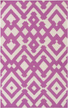Oppelo Modern Magenta/Ivory Area Rug