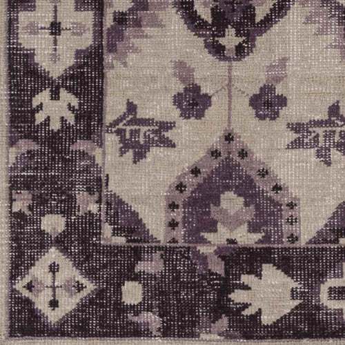 Plainville Traditional Eggplant/Beige Area Rug