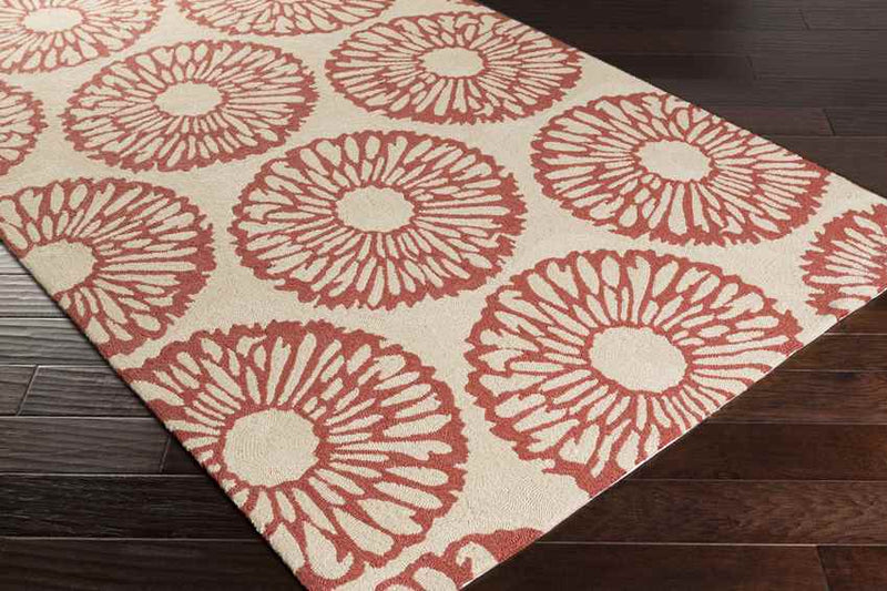 Ramah Modern Ivory/Rust Area Rug