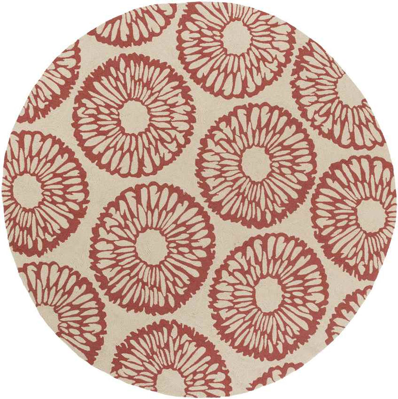 Ramah Modern Ivory/Rust Area Rug