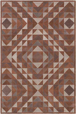 Riverdale Hide Leather and Fur Camel/Brown Area Rug