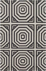 Rosa Modern Charcoal/Ivory Area Rug