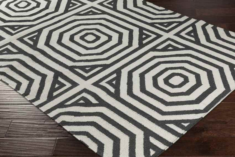 Rosa Modern Charcoal/Ivory Area Rug