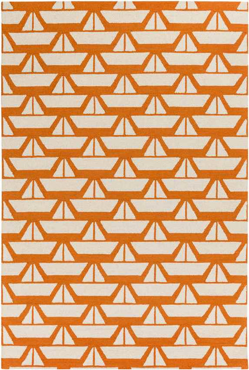 Tuscumbia Modern Orange/Beige Area Rug