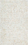 Geras Hide Leather and Fur Ivory Area Rug