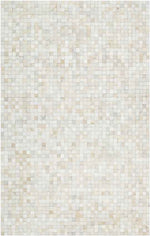 Geras Hide Leather and Fur Ivory Area Rug