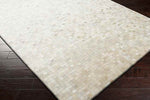 Geras Hide Leather and Fur Ivory Area Rug