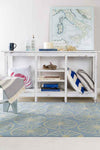 Belknap Coastal Bright Blue/Khaki Area Rug