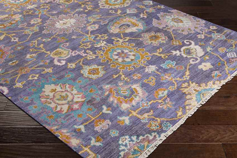 Crawley Traditional Dark Purple/Mauve Area Rug