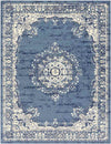 Leek Traditional Navy Area Rug