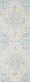 Wokingham Traditional Aqua/Bright Yellow Area Rug