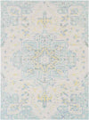 Wokingham Traditional Aqua/Bright Yellow Area Rug