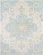 Wokingham Traditional Aqua/Bright Yellow Area Rug