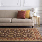 Irricana Traditional Dark Brown Area Rug