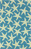 Halluin Coastal Bright Blue Area Rug