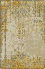 Barren Traditional Bright Yellow Area Rug