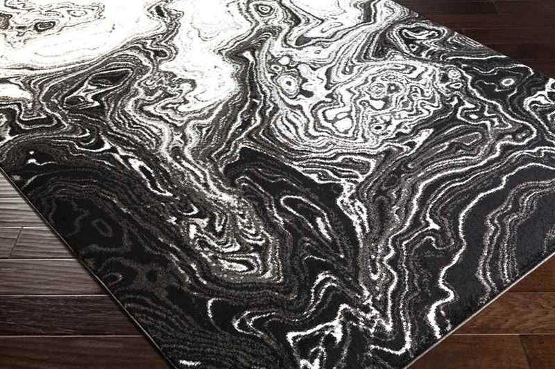 Bird Cove Modern Black Area Rug