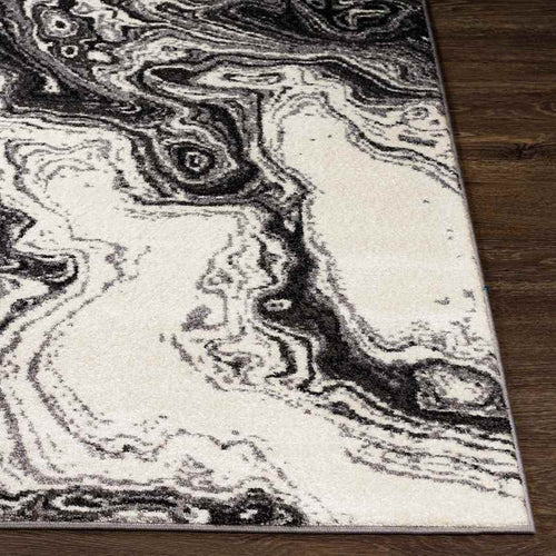 Bird Cove Modern Black Area Rug