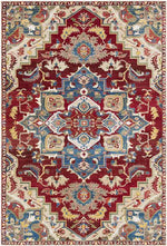 Macon Traditional Dark Red Area Rug
