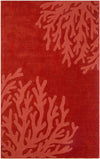 Lakeshore Coastal Dark Red Area Rug