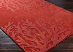 Lakeshore Coastal Dark Red Area Rug
