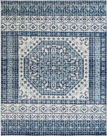 Langweer Traditional Dark Blue Area Rug