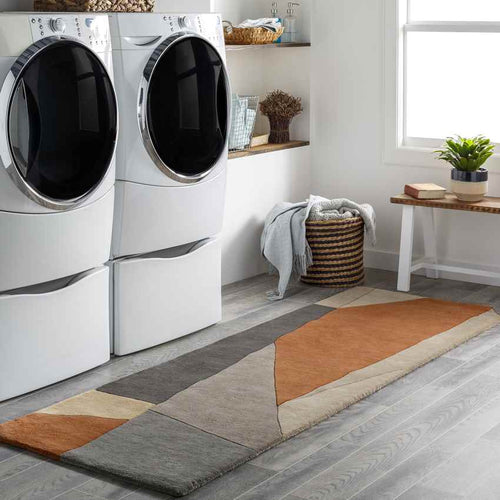 Lollum Modern Burnt Orange Area Rug