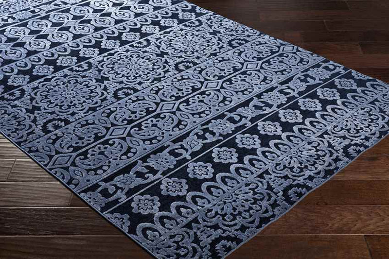 Hoogehaar Traditional Navy Area Rug