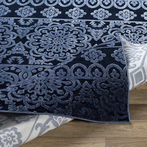 Hoogehaar Traditional Navy Area Rug